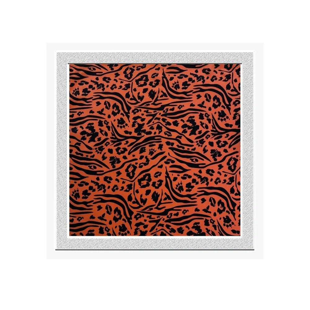 NWT SILKLETTE Kelly 100% Fine Silk Kerchief Scarf ORANGE/BLACK